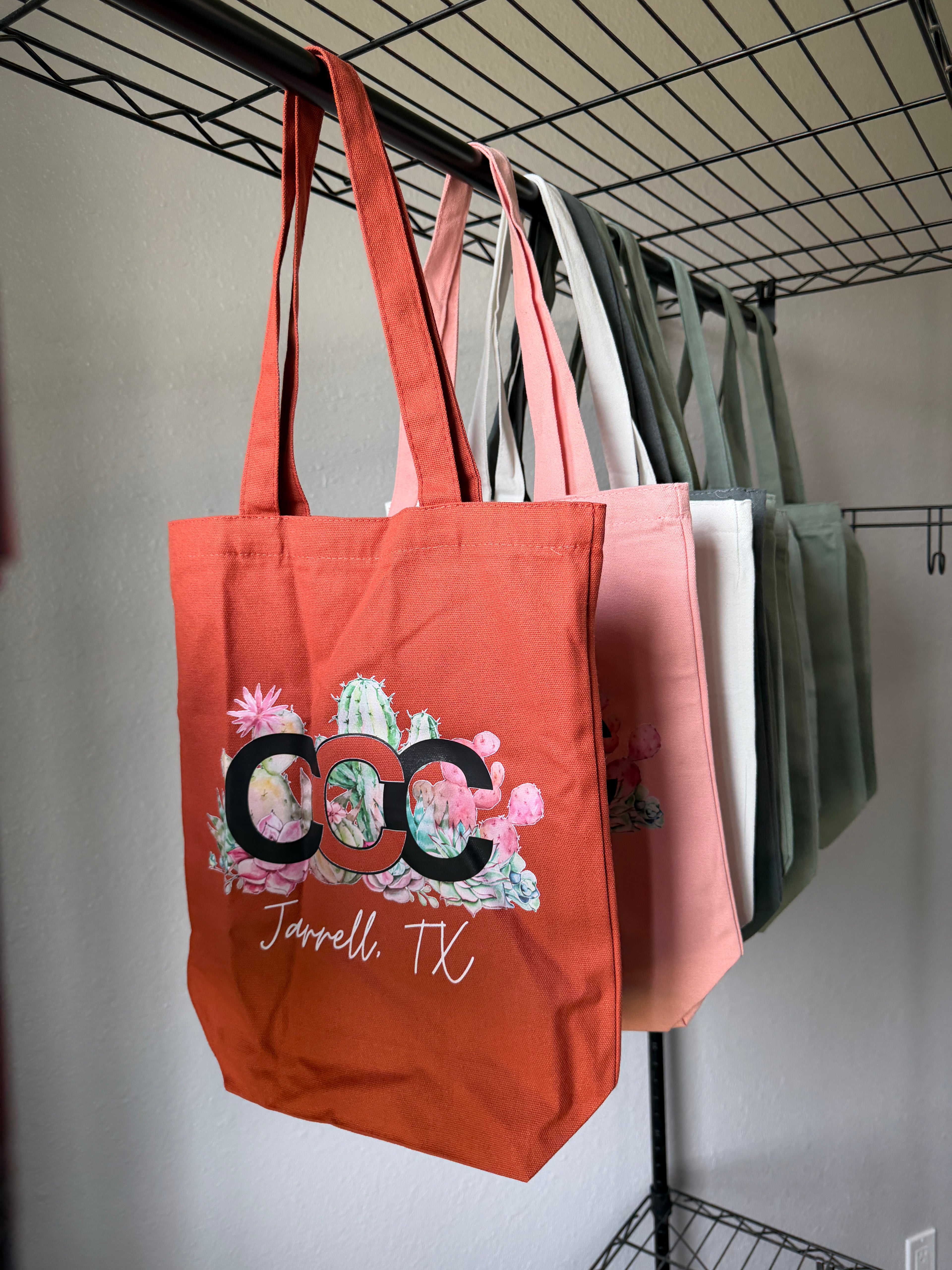 Orange CCC Tote Bag, Clear Logo, Small