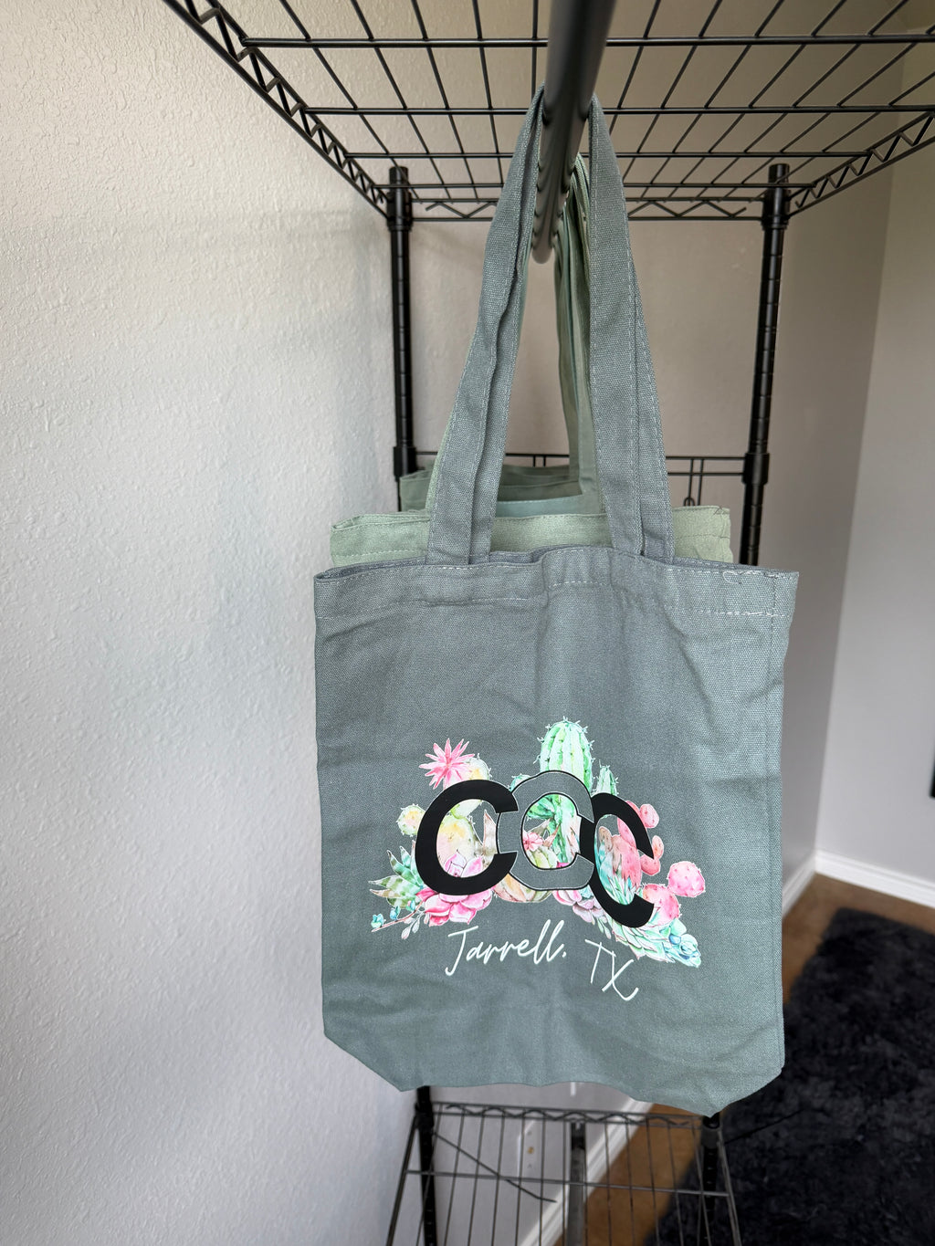 Grey CCC Tote Bag, Clear Logo, Small