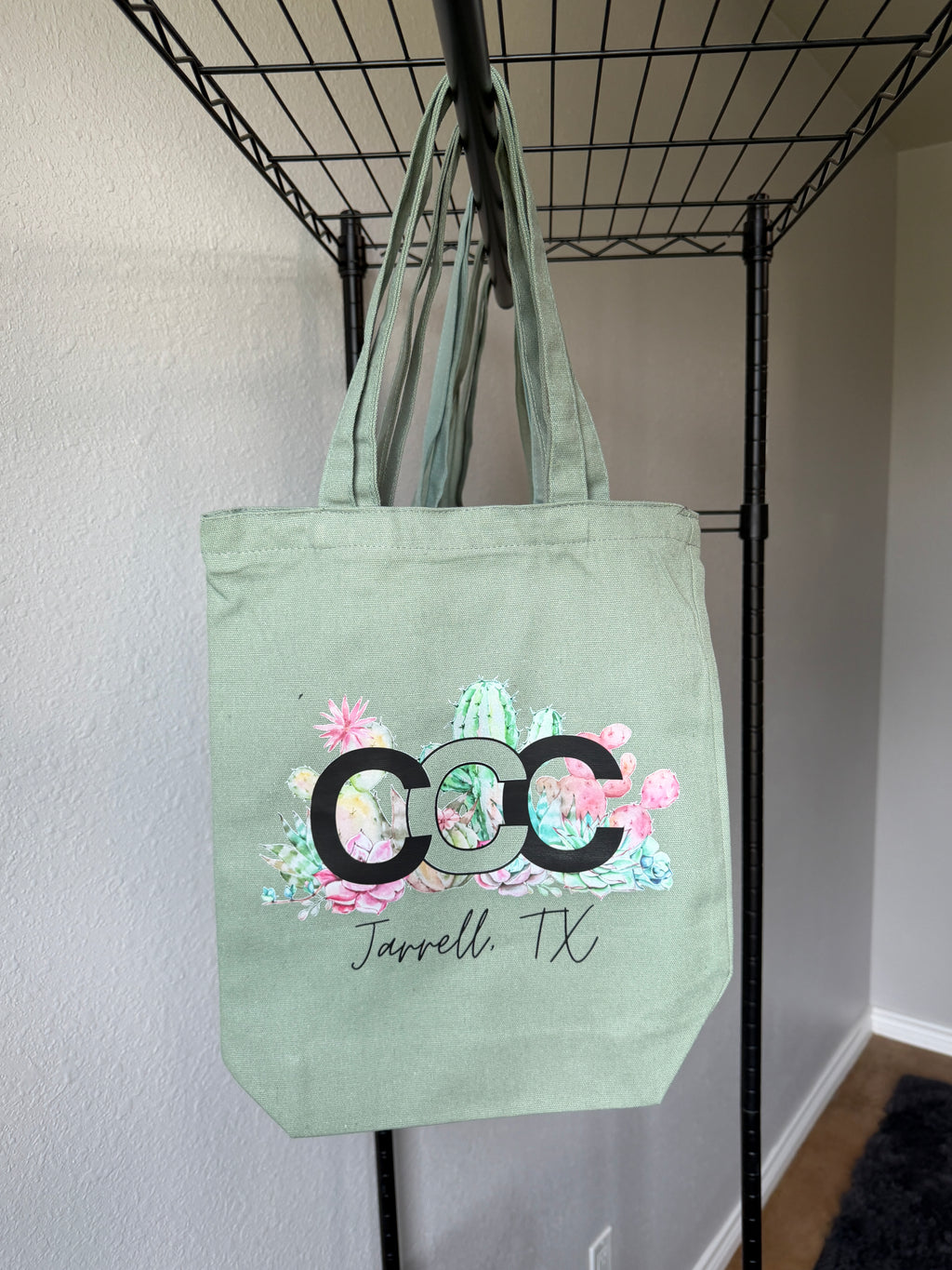 Green CCC Tote Bag, Clear Logo, Small
