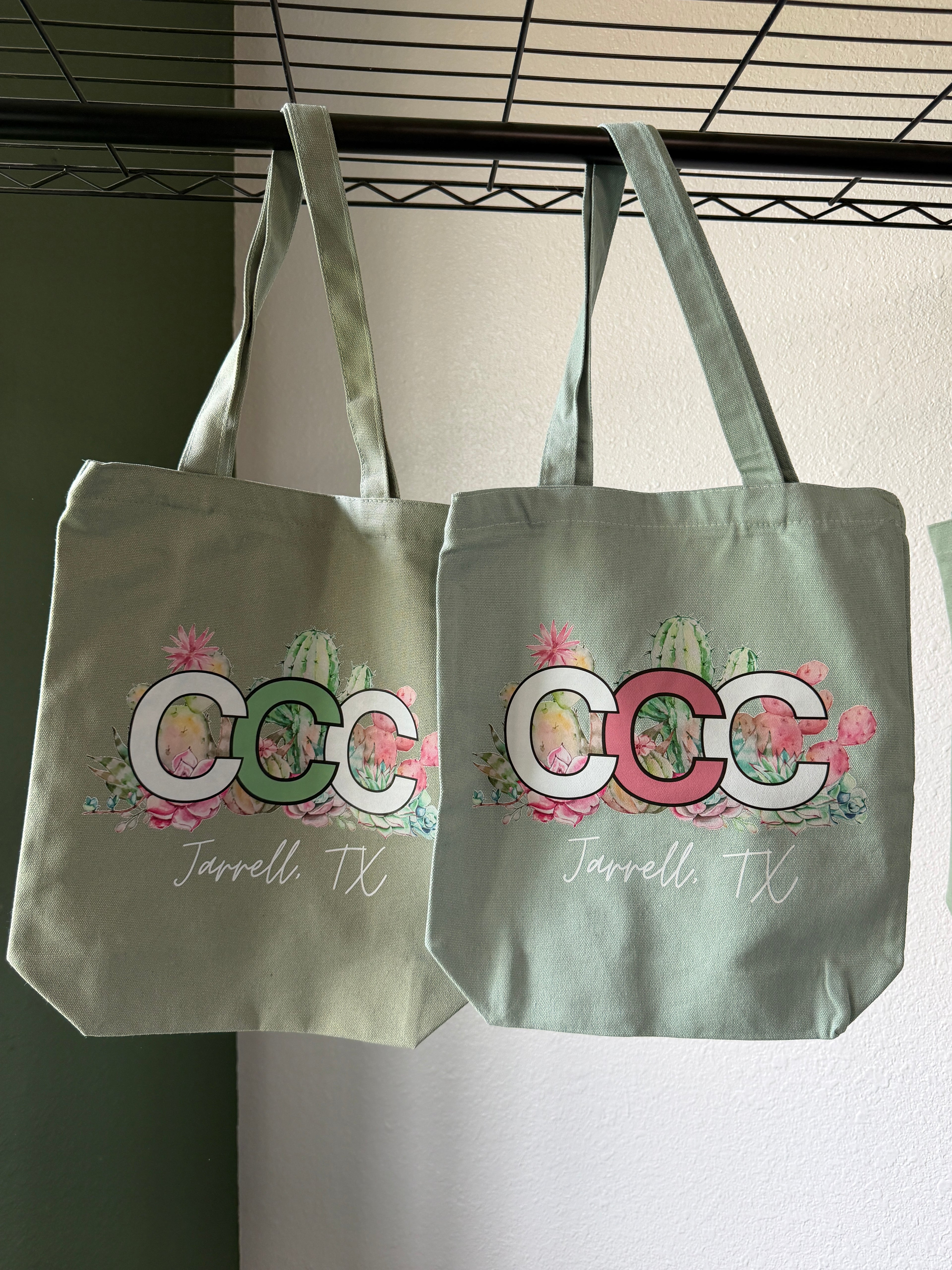 Green CCC Tote Bag, Green Logo, Small
