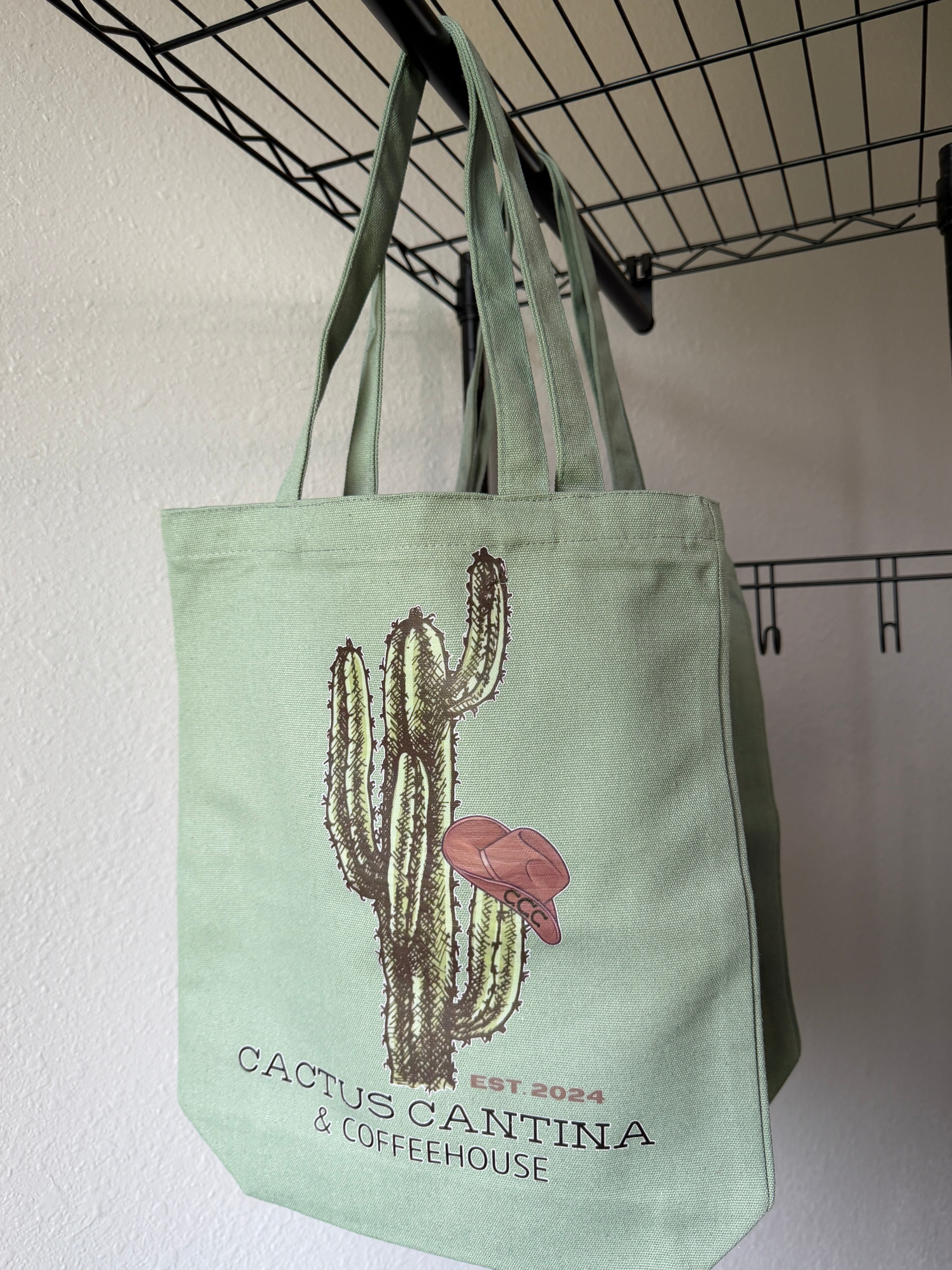 Green CCC Tote Bag, Hat Logo, Small