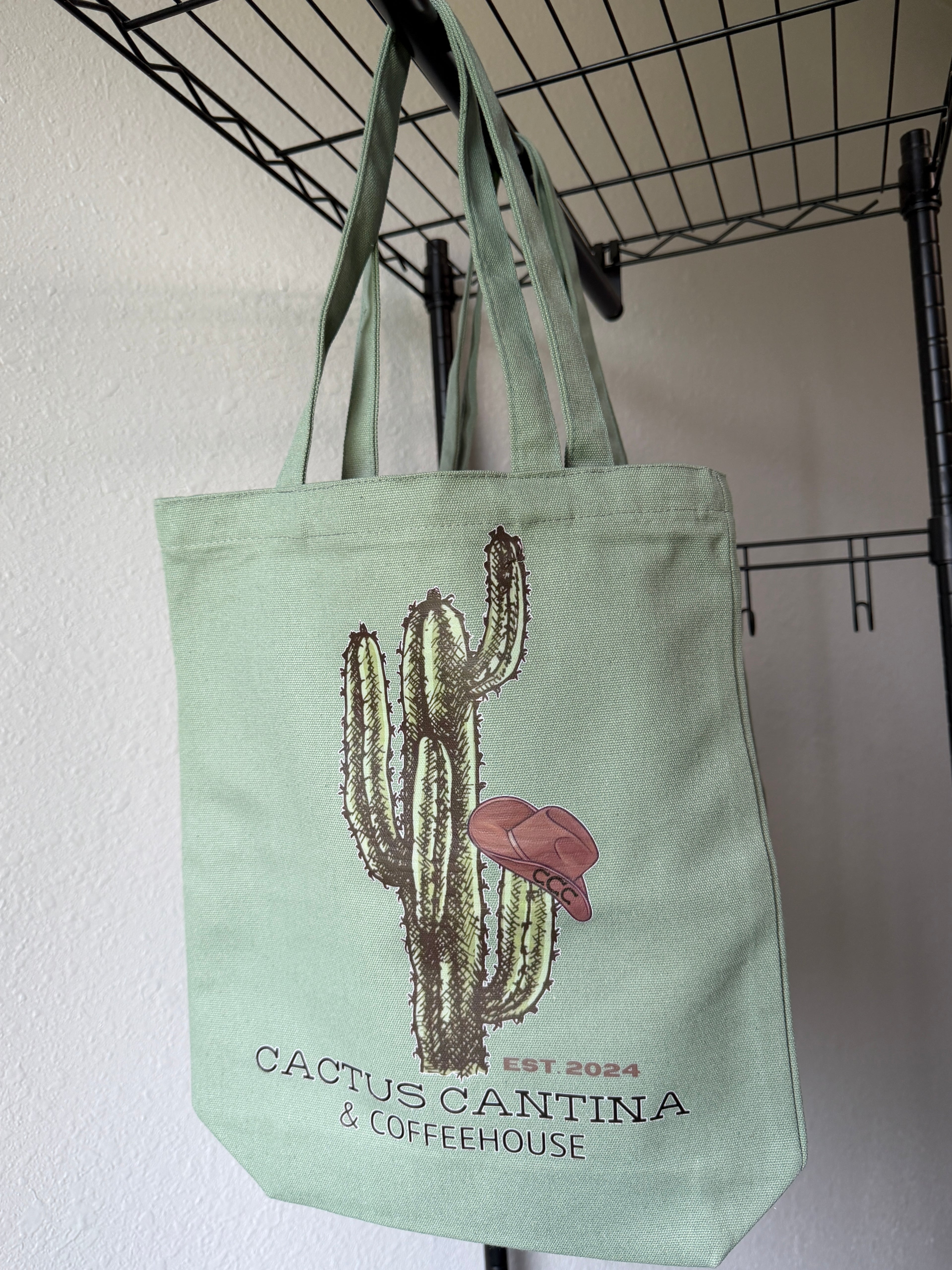 Green CCC Tote Bag, Hat Logo, Small