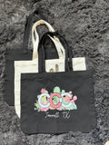 CCC Black Tote Bag, Pink Logo, Medium