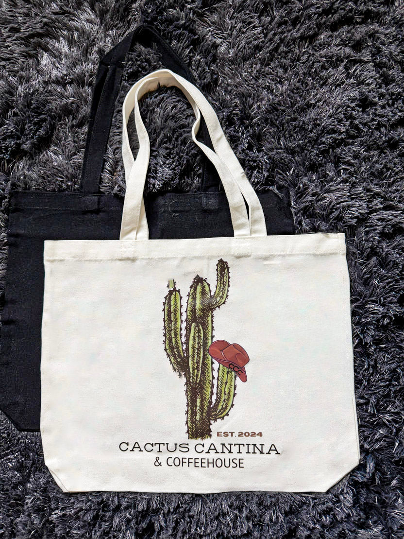 CCC White Tote Bag, Hat Logo, Medium