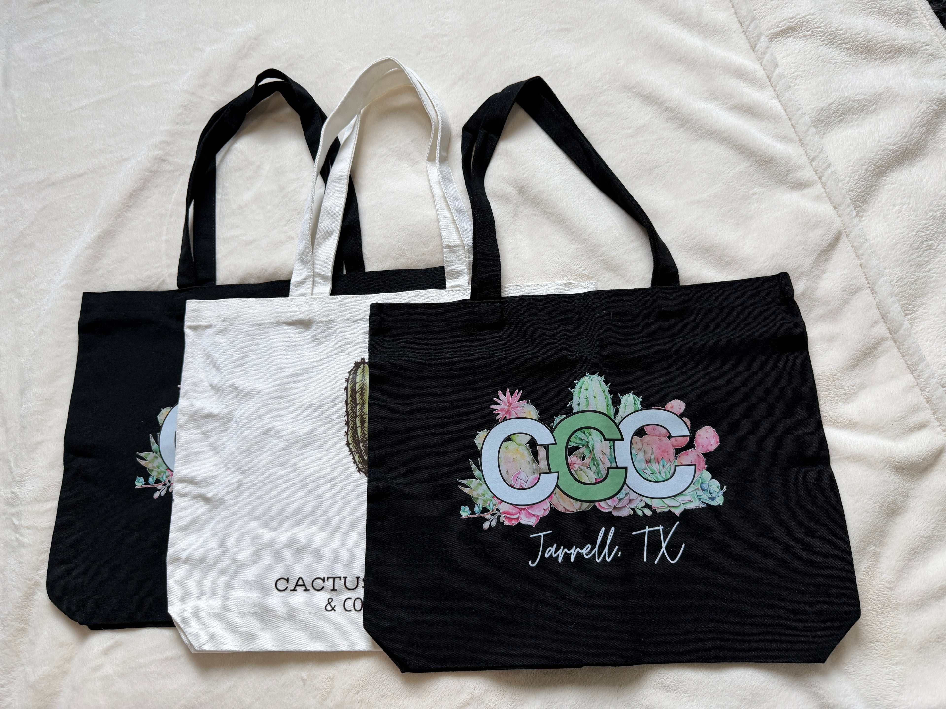 CCC Black Tote Bag, Green Logo, Medium
