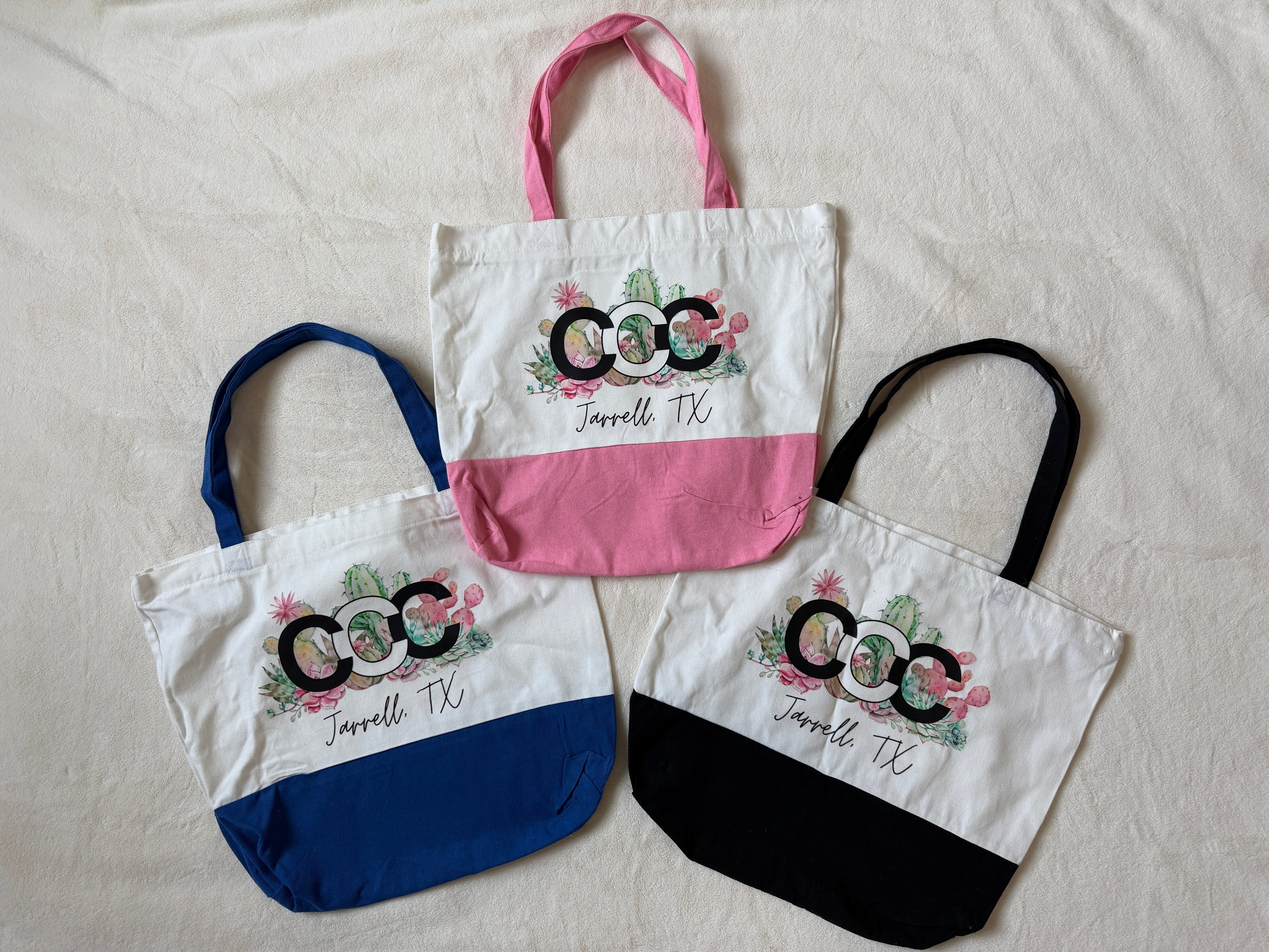 CCC White / Pink Tote bag, Large